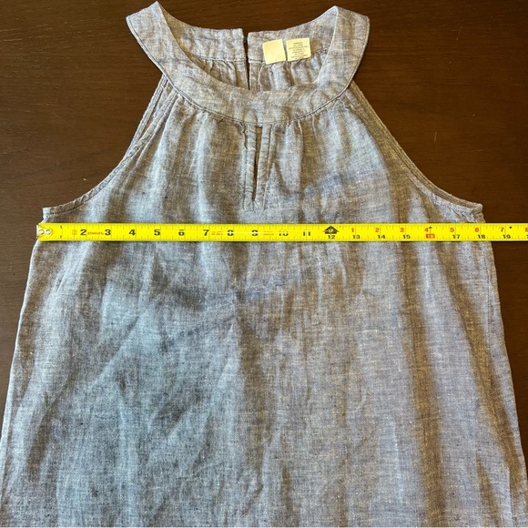 Artisan NY Dress Women's Sz S 100% Linen Blue Sleeveless Summer Cool Beach Coast - Picture 5 of 10